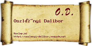 Oszlányi Dalibor névjegykártya